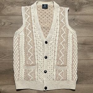 Aran Beige and Cream Knit Vest